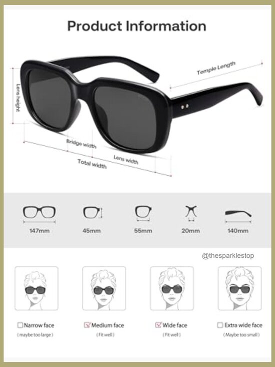 Classic Thick Rectangle Polarized Sunglasses with UV400 Protection main image 5